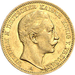 20 Mark Kaiserreich 1888-1889 Preussen Wilhelm II Jaeger 250