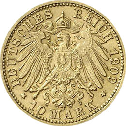 10 Mark Kaiserreich 1893-1913 Württemberg Wilhelm Jaeger 295