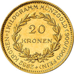 20 Kronen Österreich Goldmünze 1923