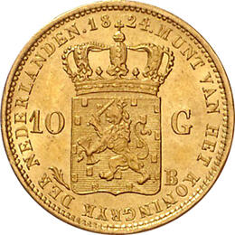 10 Gulden König Wilhelm 1875-1889 Niederlande Holland