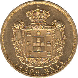 Portugal 10000 Reis Goldmünze Ludwig I 1861-1889