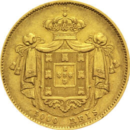 Portugal 5000 Reis Goldmünze Pedro V 1860