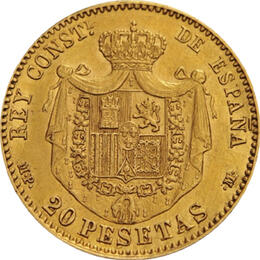 Spanien 20 Pesetas Goldmünze Alfonso XIII 1886-1931