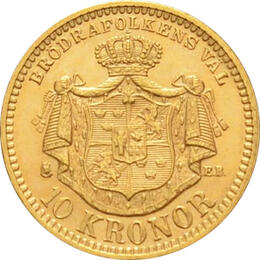 Schweden 10 Kronen Goldmünze Oskar II 1872-1907