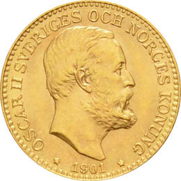 Schweden 20 Kronen Goldmünze Oskar II 1872-1907