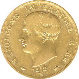 Italien Gold unter Napoleon 40 Lire Napoleon I 1812