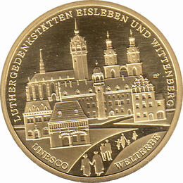 100 Euro Goldmünze 2017 UNESCO Weltkulturerbe Eisleben Wittenberg