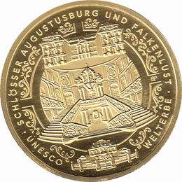 100 Euro Goldmünze 2018 UNESCO Augustusburg und Falkenlust Brühl