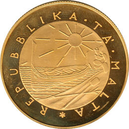 Malta 1977 gold 100 Liri