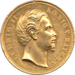 Altdeutschland Bayern Ludwig II Goldmedaille 12 Dukaten 1882