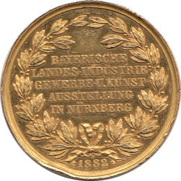 Altdeutschland Bayern Ludwig II Goldmedaille 12 Dukaten 1882