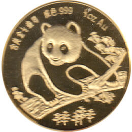 China Panda Goldmünze 1/2 Unze PP 1993 Munich Coin Show