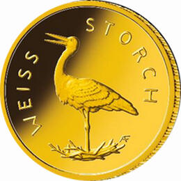 20 Euro Goldmünze Weißstorch 2020 Heimische Vögel