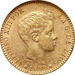 Spanien 20 Pesetas Goldmünze Alfonso XIII 1886-1931