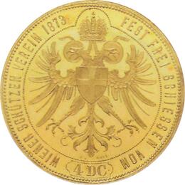 Österreich 1873 Franz Joseph I 4 Dukaten Goldmünze