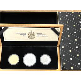 Kanada Maple Leaf Proof Set 1989 im Etui Gold Silber Platin