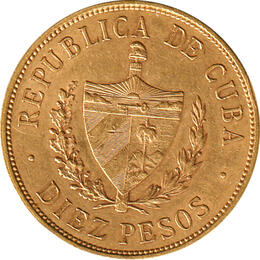 Kuba 10 Pesos Goldmünze 1916