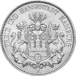 Jaeger 62 Hamburg 5 Mark Wappen 1875-1888