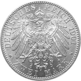 Jaeger 80 Lübeck 2 Mark kleines Wappen 1901