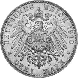Jaeger 135 Sachsen 3 Mark Friedrich August III 1908-1913