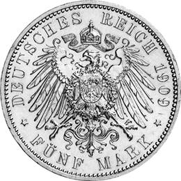 Jaeger 139 Sachsen 5 Mark Universität Leipzig 1909