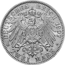 Jaeger 174 Württemberg 2 Mark Wilhelm II 1892-1914
