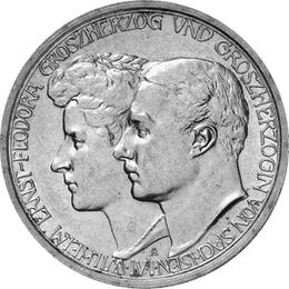 Jaeger 162 Sachsen Weimar Eisenach 3 Mark Hochzeit 1910