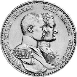 Jaeger 163 Sachsen Weimar Eisenach 3 Mark Jahrhundertfeier 1915