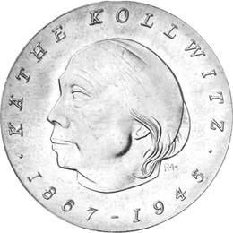 DDR 1967 10 Mark Silber Gedenkmünze Käthe Kollwitz