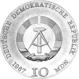 DDR 1967 10 Mark Silber Gedenkmünze Käthe Kollwitz