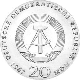 DDR 1967 20 Mark Silber Gedenkmünze Wilhelm Humboldt