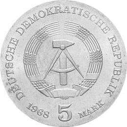 DDR 1968 5 Mark Gedenkmünze Robert Koch