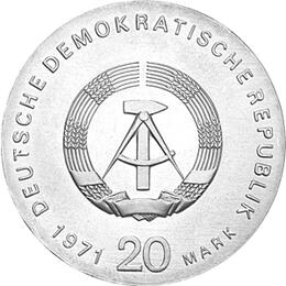 DDR 1971 20 Mark Silber Gedenkmünze Liebknecht Luxemburg