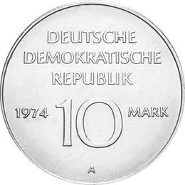 DDR 1974 10 Mark Gedenkmünze 25 Jahre DDR