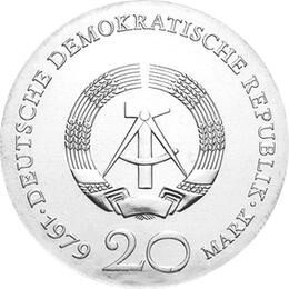 DDR 1979 20 Mark Silber Gedenkmünze Lessing