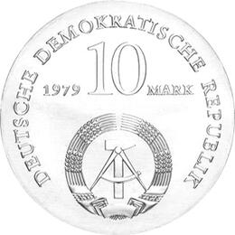 DDR 1979 10 Mark Silber Gedenkmünze Ludwig Feuerbach
