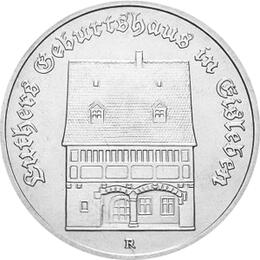 DDR 1983 5 Mark Gedenkmünze Luthers Geburtshaus