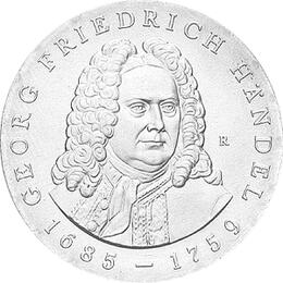 DDR 1984 20 Mark Silber Gedenkmünze Georg Händel