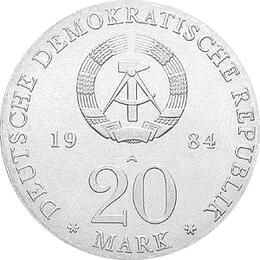 DDR 1984 20 Mark Silber Gedenkmünze Georg Händel