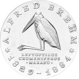 DDR 1984 10 Mark Silber Gedenkmünze Alfred Brehm