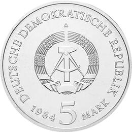DDR 1984 5 Mark Gedenkmünze Thomaskirche Leipzig