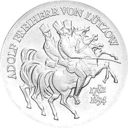 DDR 1984 5 Mark Gedenkmünze Freiherr von Lützow