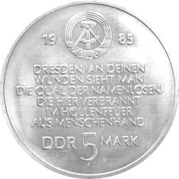 DDR 1985 5 Mark Gedenkmünze Frauenkirche Dresden