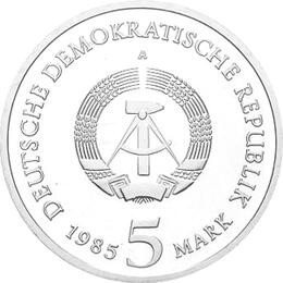 DDR 1985 5 Mark Gedenkmünze Wallpavilion Dresden