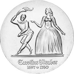 DDR 1985 5 Mark Gedenkmünze Caroline Neuber