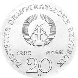 DDR 1985 20 Mark Silber Gedenkmünze Moritz Arndt