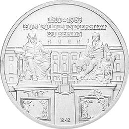 DDR 1985 10 Mark Silber Gedenkmünze Humboldt Uni