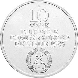 DDR 1985 10 Mark Silber Gedenkmünze Humboldt Uni