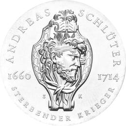 DDR 1990 20 Mark Silber Gedenkmünze Andreas Schlüter