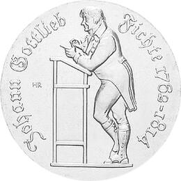 DDR 1990 10 Mark Silber Gedenkmünze Johann Fichte